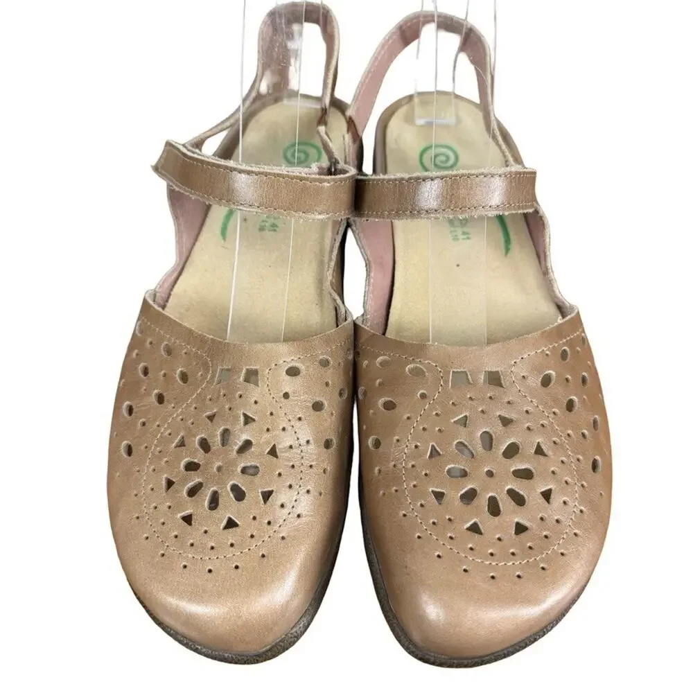 Naot Arataki Slingback Sandals Arizona Tan Leather Closed Toe Shoes Comfort 10